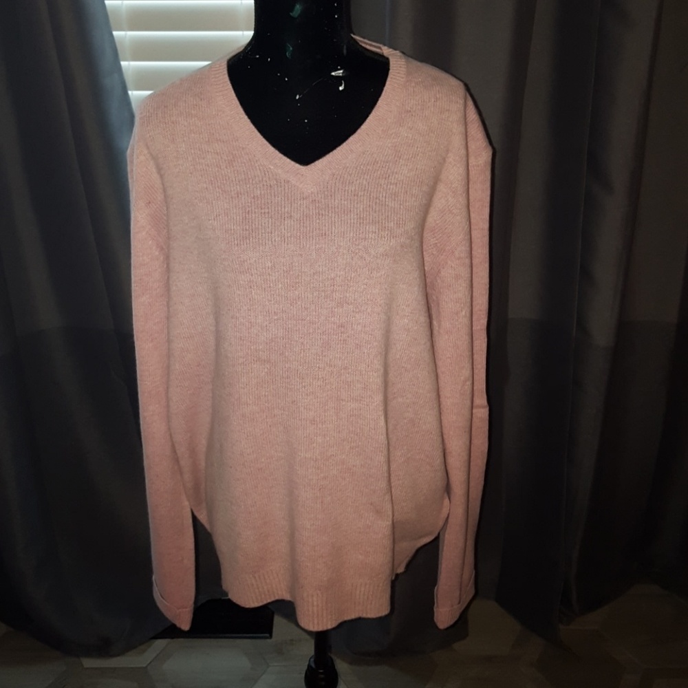 Pink v-neck sweater